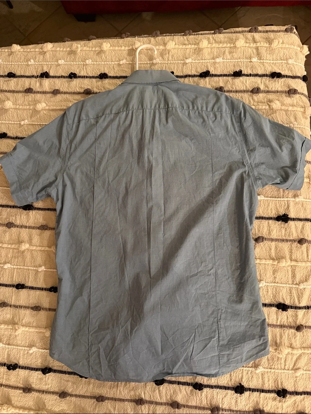 Banana Republic Men's Short Sleeve Button-Down Shirt in Light Blue